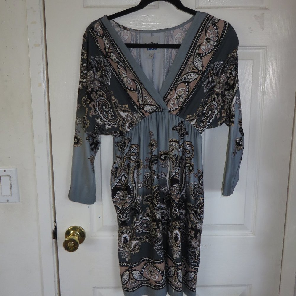 Bailey Blue Knit Dolman Sleeve Mini Dress Size S